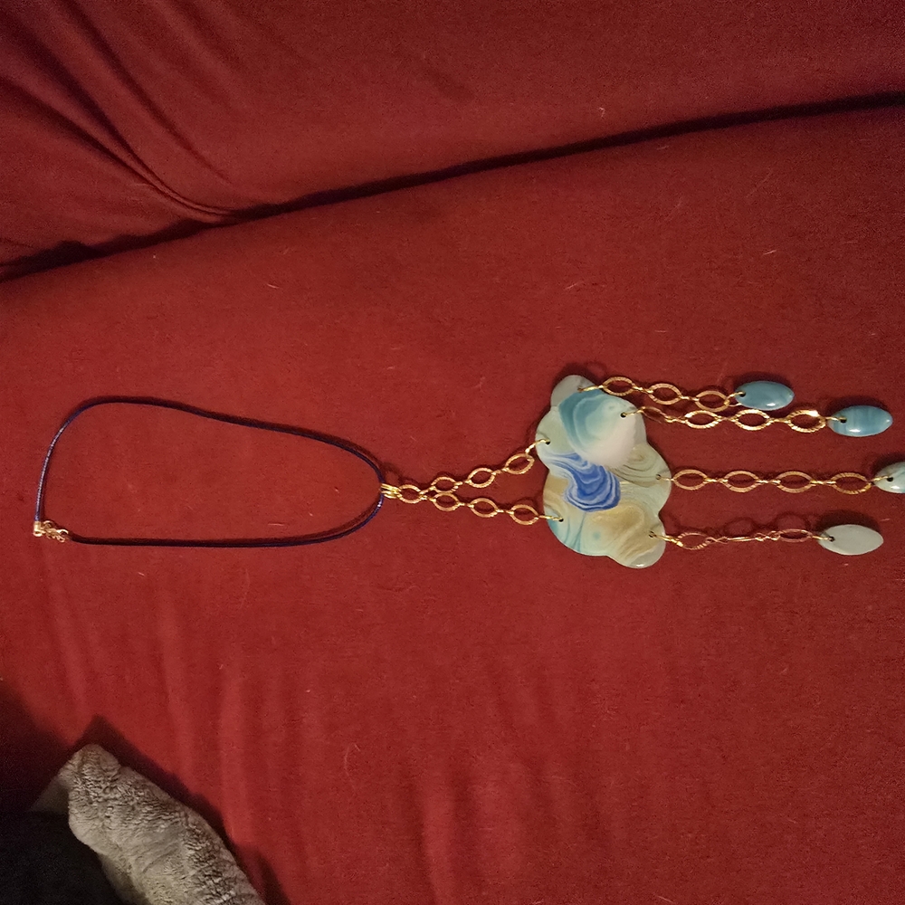 Blue and Gold Necklace